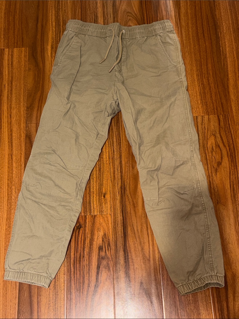 Men's Casual Elastic-Waist Joggers in Khaki